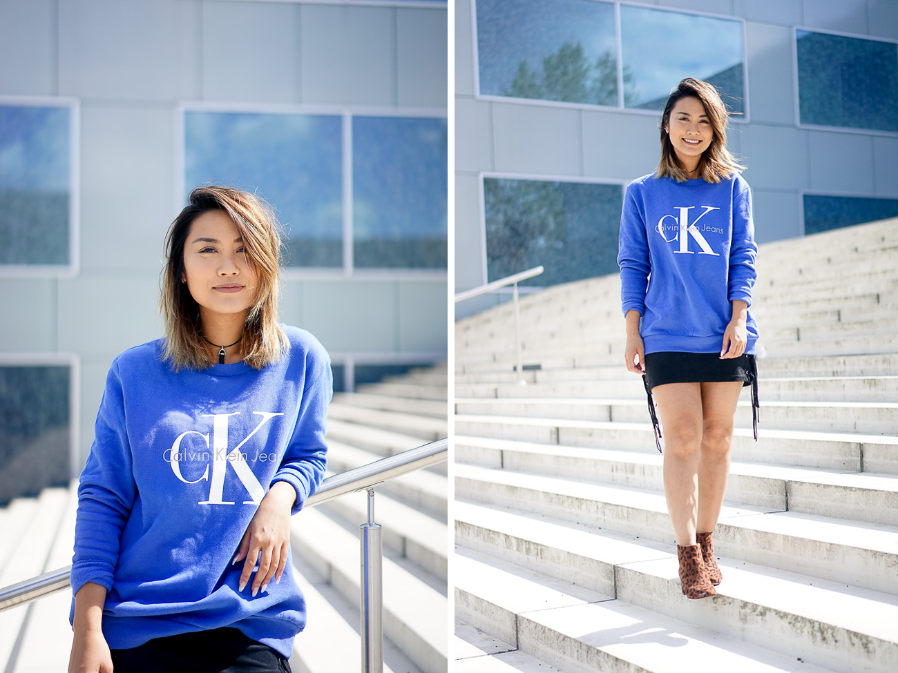 OOTD: Calvin Klein Logo Sweater Blue – OHMAYGOD
